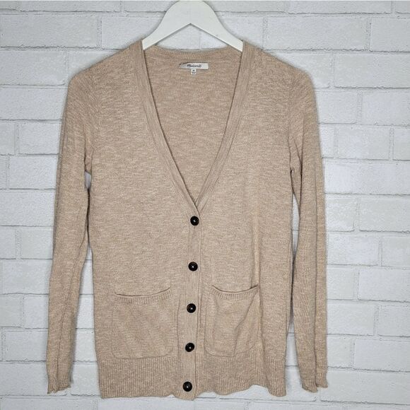 Madewell Taupe Oatmeal Classic Button Cardigan - Picture 1 of 4